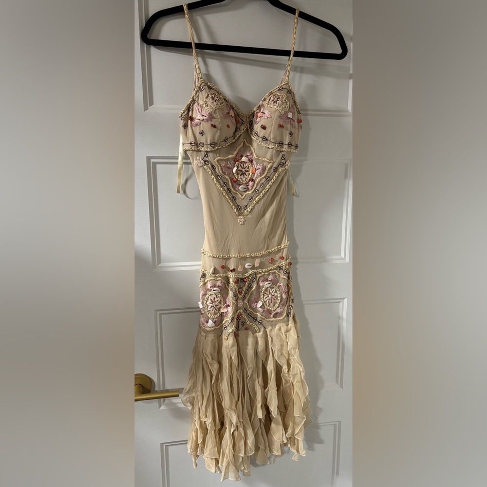 Gianfranco Rossi Silk Embroidered Dress
